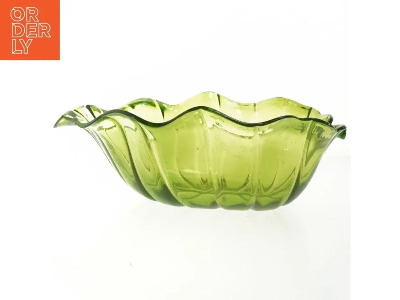 Billede 1 - Grøn glaskål (str. 32x27,5 cm)