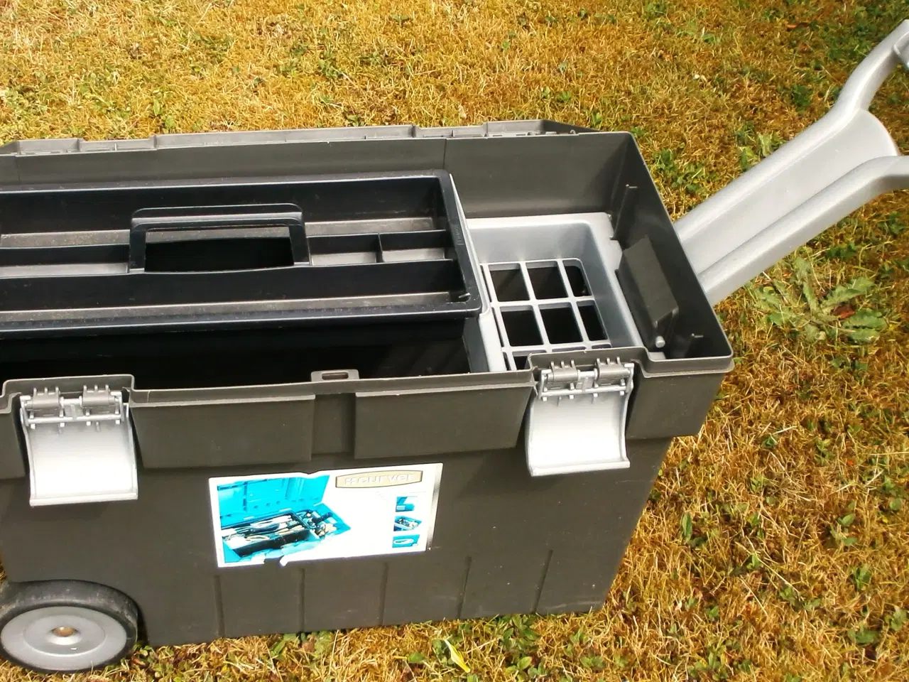 Billede 1 - CURVER Værktøjsvogn med Håndtag & Hjul, Grå