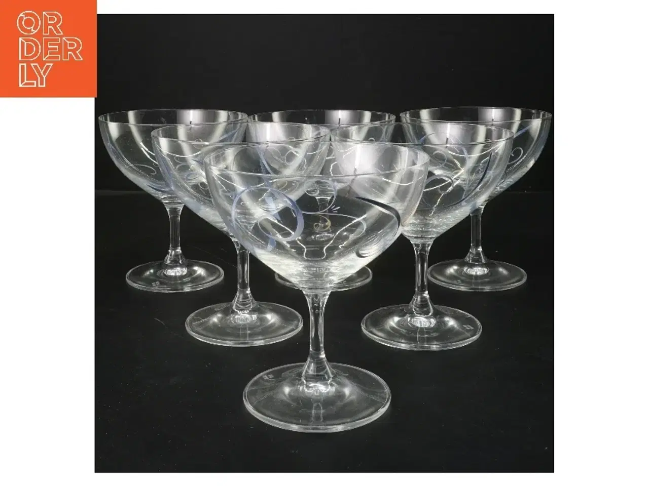 Billede 1 - Papillon Champagneglas / cocktailglas sæt med dekorative mønstre (str. 6 stk Ø 12 cm længde 13,5 cm)