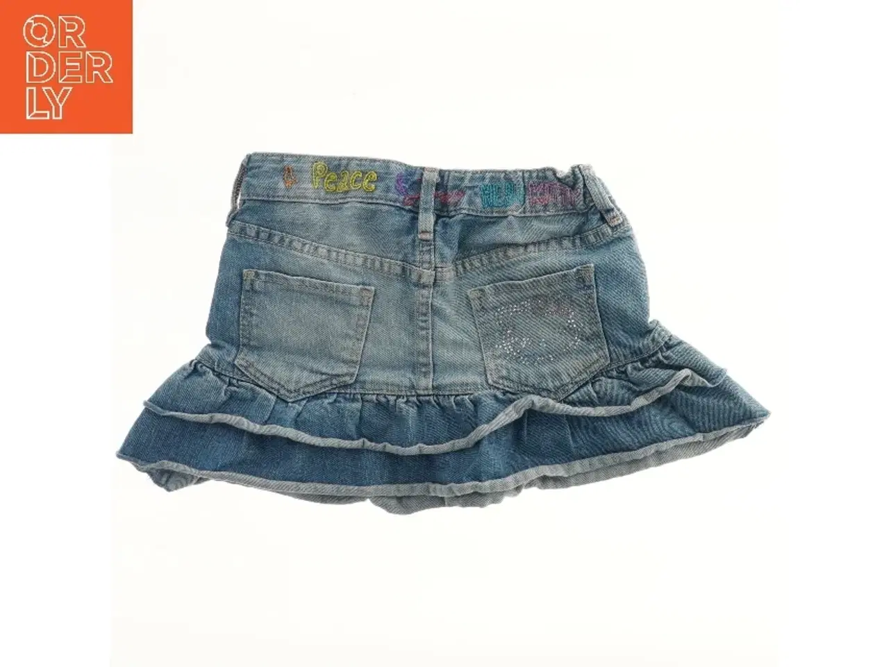 Billede 1 - Denim nederdel med broderi fra H&M (str. 122)