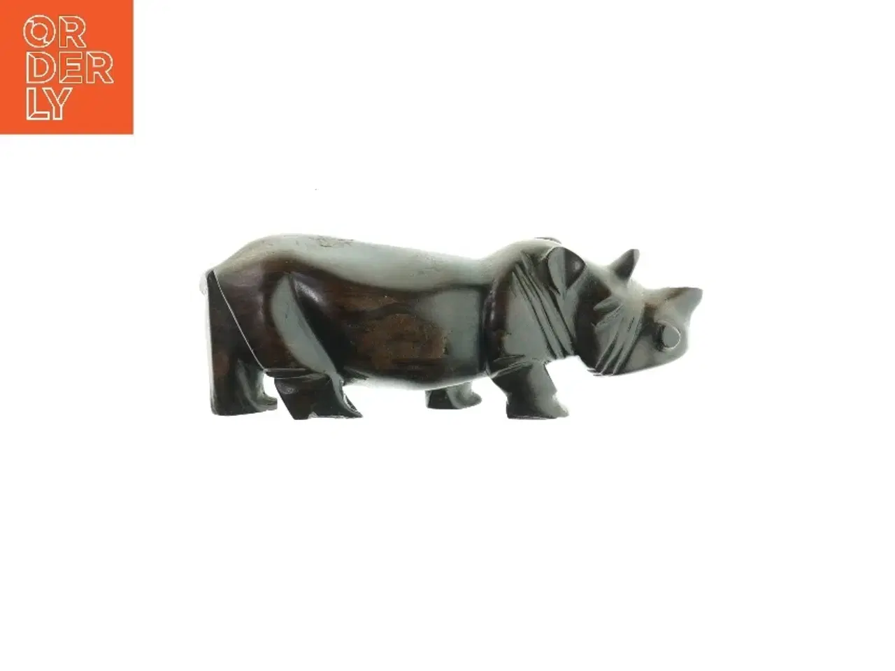 Billede 1 - Dekorativ næsehorn dyrefigur fra Ukendt (str. LBH:27x9x10cm)