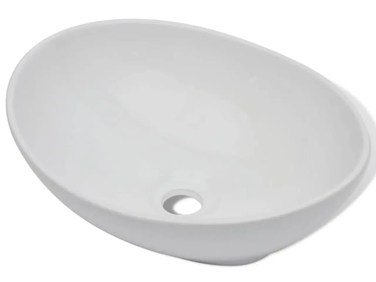 Billede 5 - Badeværelseshåndvask med blandingsbatteri keramik oval hvid