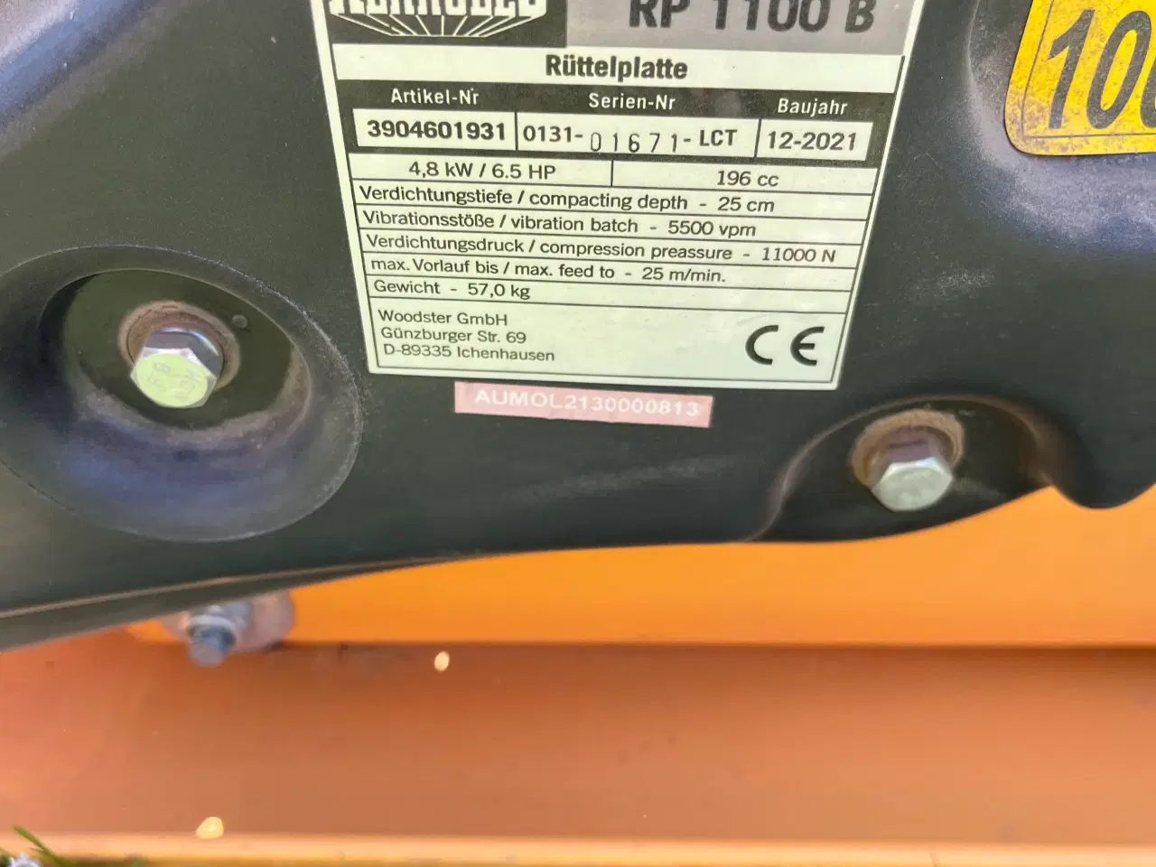 Billede 5 - Pladevibrator Herkules RB1100b