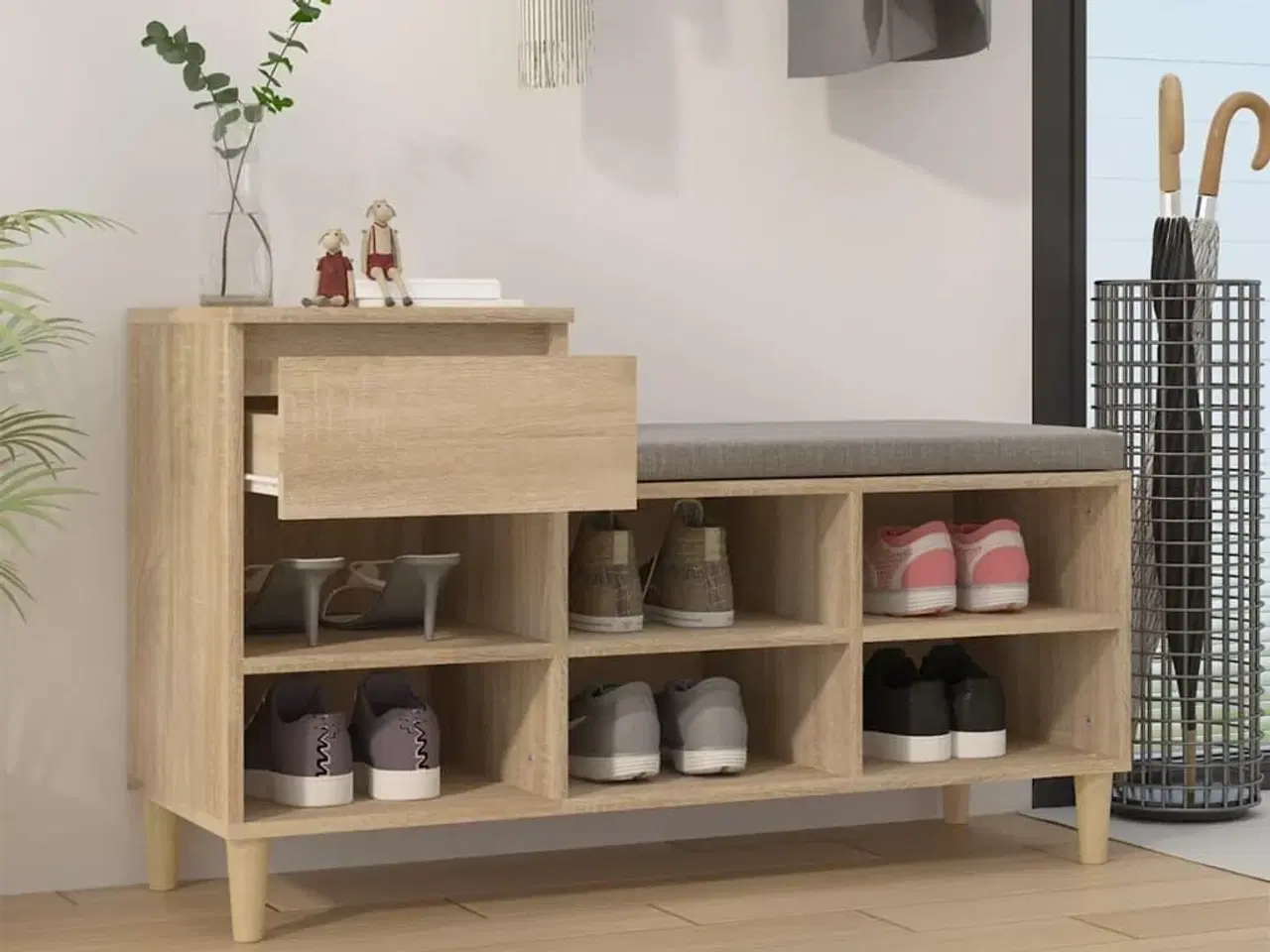 Billede 3 - Skoreol 102x36x60 cm konstrueret træ sonoma-eg