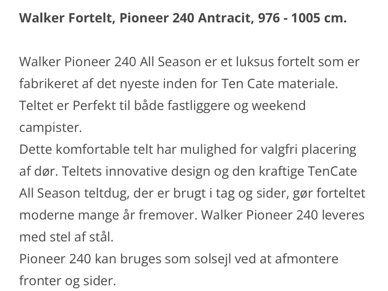 Billede 5 - Fortelt Walker Pioneer 