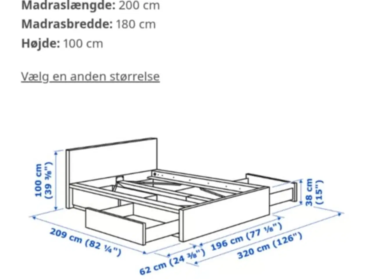 Billede 2 - Ikea seng Malm 