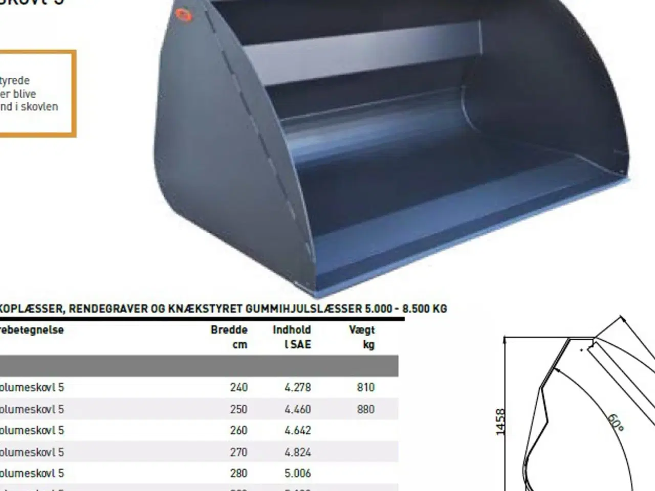 Billede 3 - JST T5 volumeskovl 240-300 cm.