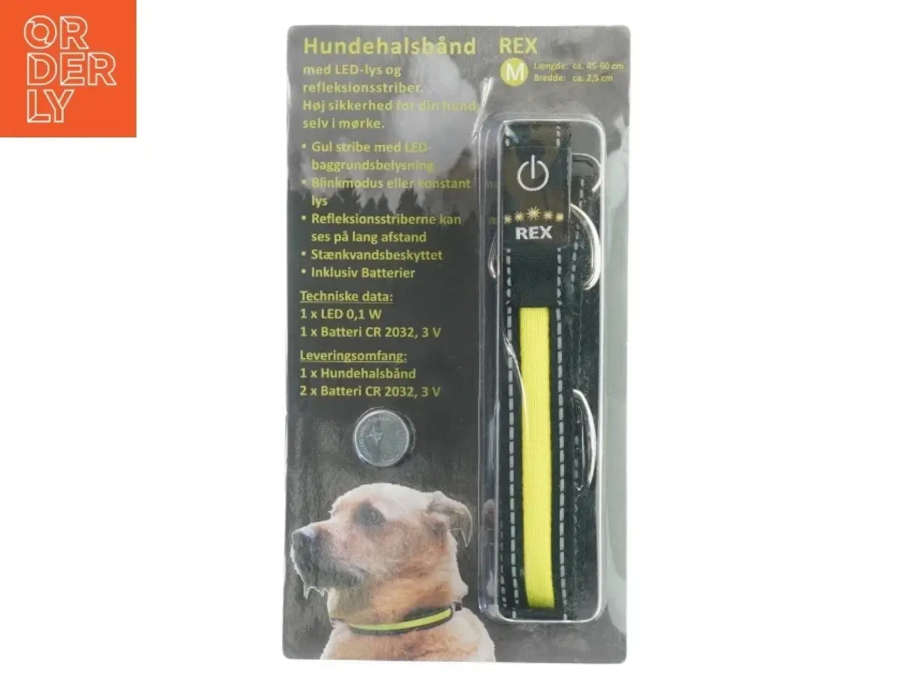 Billede 1 - Reflekshalsbånd med LED-lys fra REX (str. 40-60x2,5 cm)