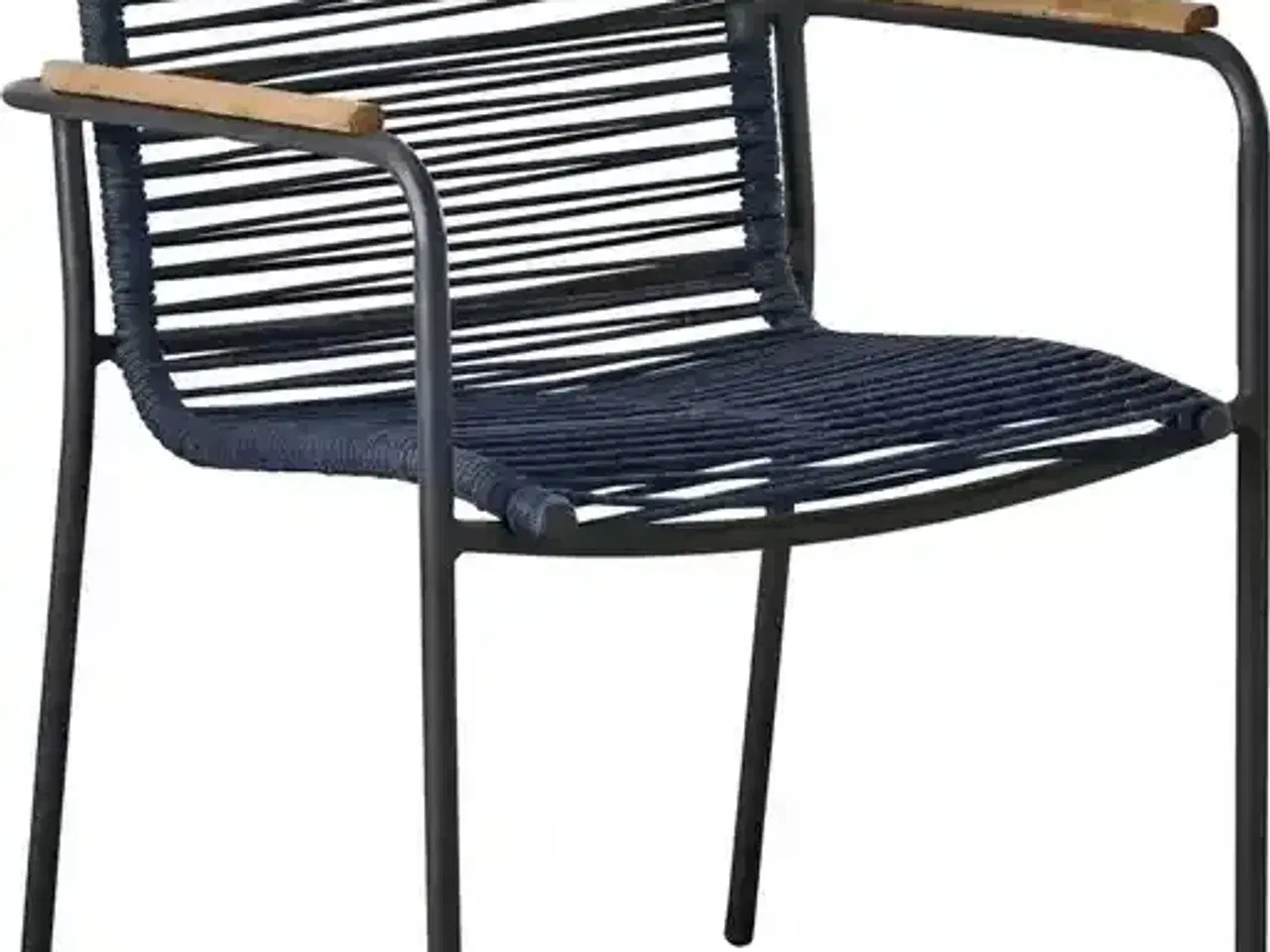 Billede 2 - Havemøbelsæt med teak bord og stole ( bord og 4 blå stole )