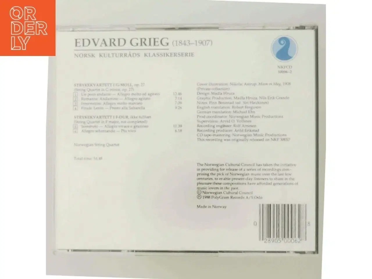 Billede 3 - Edvard Grieg: String Quartet in G Minor, Op. 27 & String Quartet in F Major, not completed (DVD)
