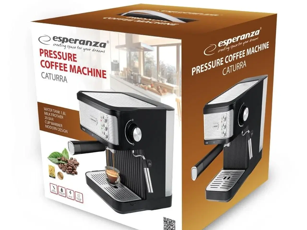 Billede 7 - Esperanza EKC011 espressomaskine – 1,8 l, 20 bar, sort