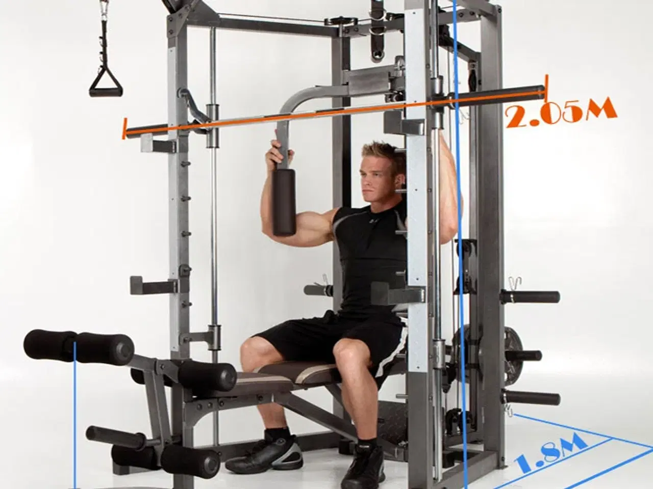 Billede 6 - Træning station, stort sæt m. 314kg. vægtskiver.