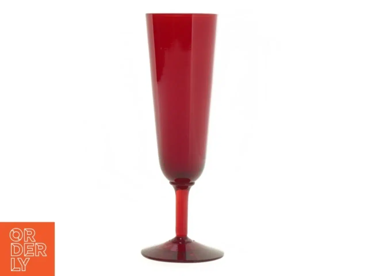Billede 1 - Rødt champagne glas (str. 18 cm)