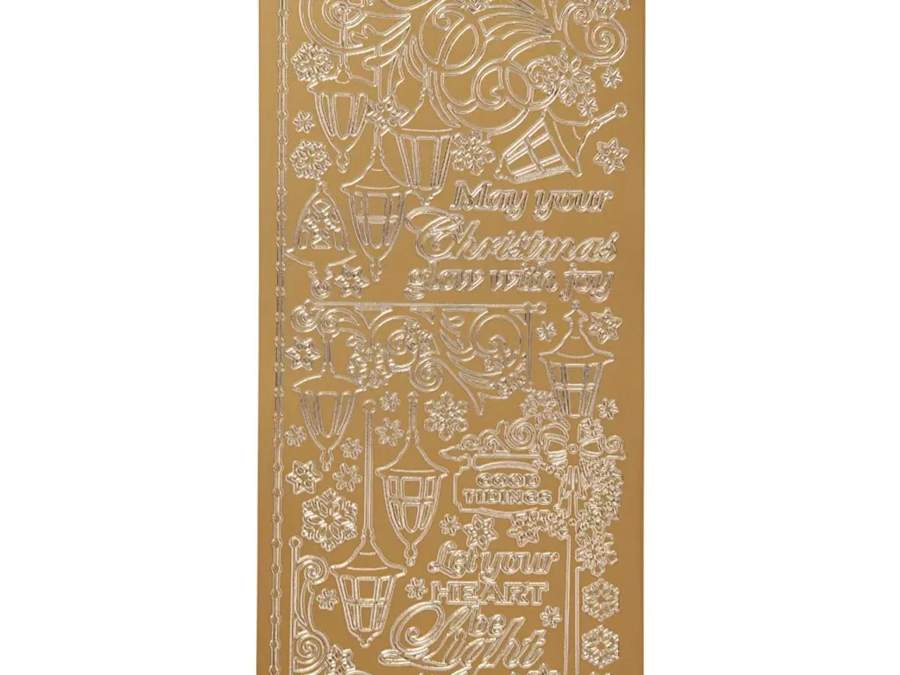 Billede 1 - Guld Folie Stickers med Lanterner - 10x23 cm