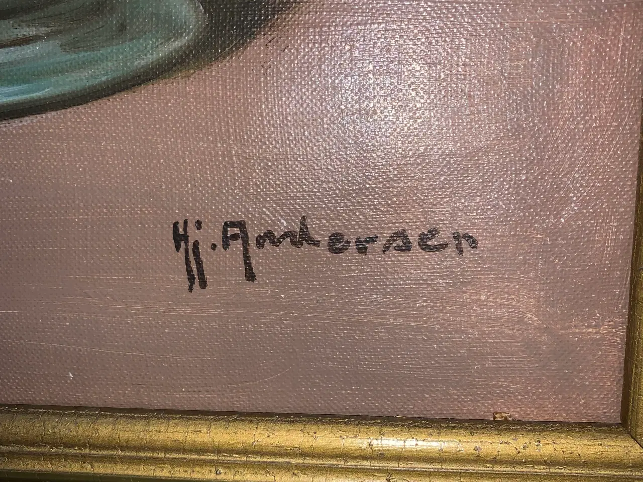 Billede 2 - oliemaleri af Hj . Andersen
