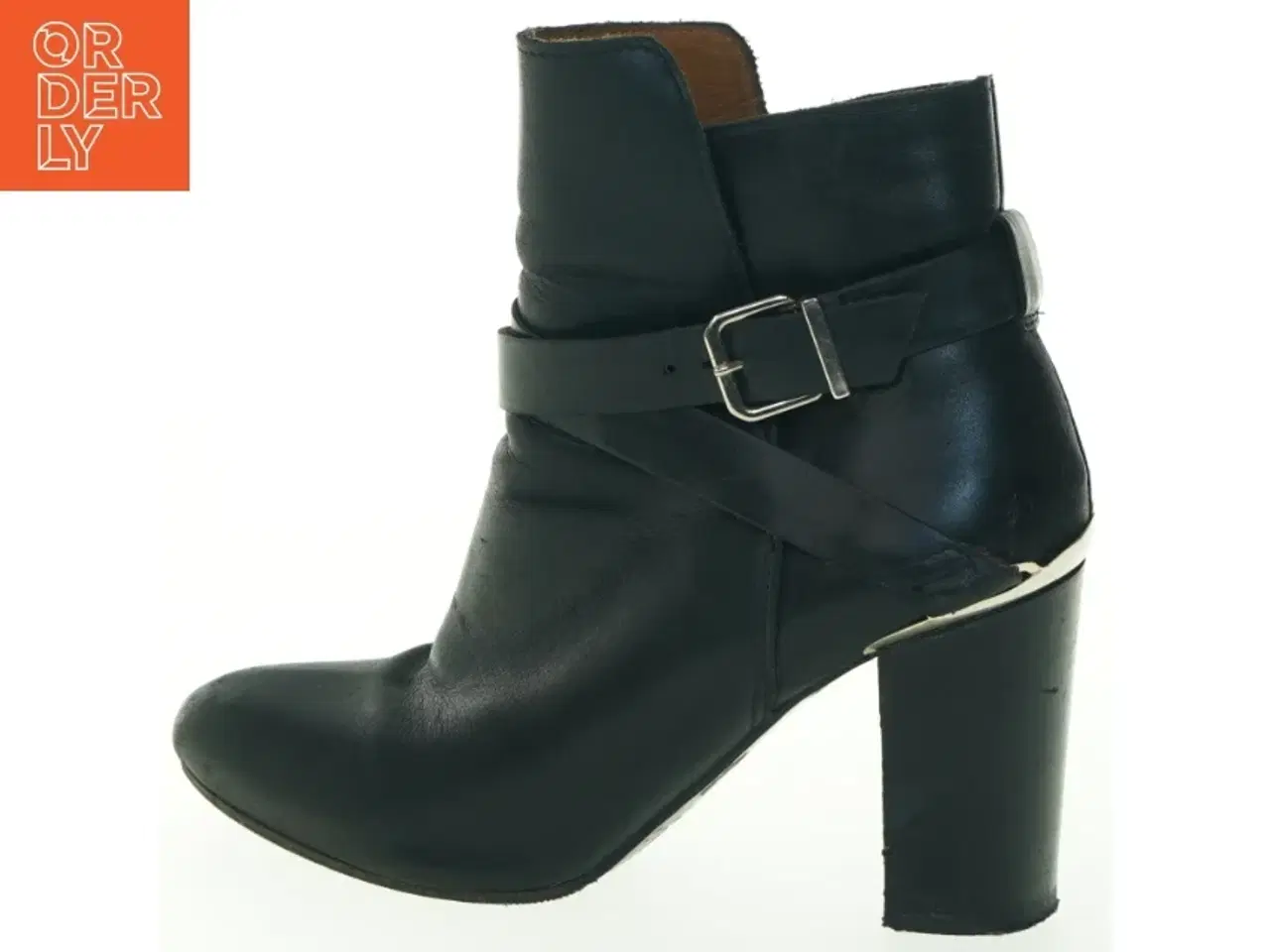 Billede 1 - Sort ankelstøvler med høj hæl (str. 40 )