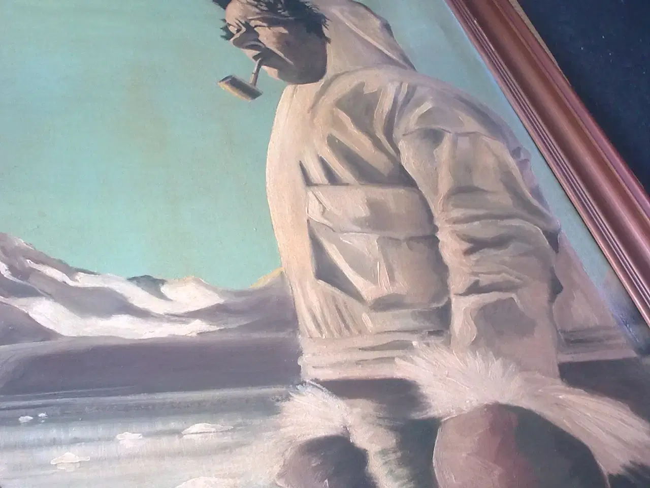 Billede 10 - Grønland 1952 Inuit oliemaleri