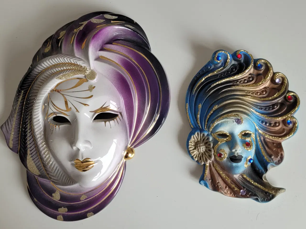Billede 1 - 2 stk. Porcelænsmasker fra Venedig