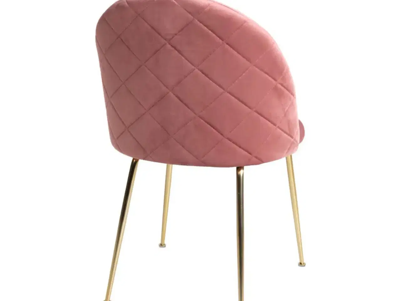 Billede 3 - Stol i rosa velour med ben i messing look