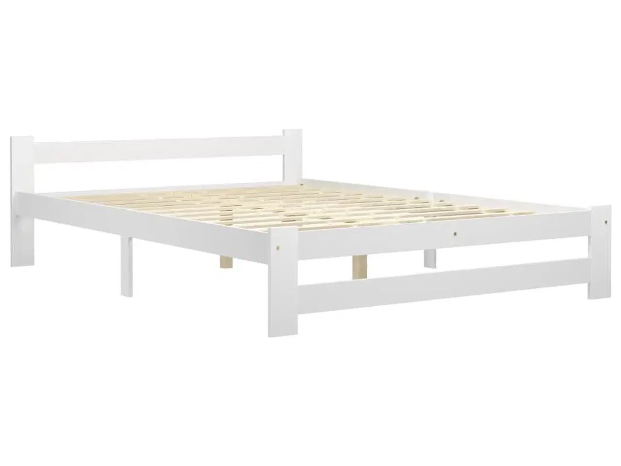 Billede 2 - Sengeramme uden madras massivt fyrretræ 120x200 cm hvid