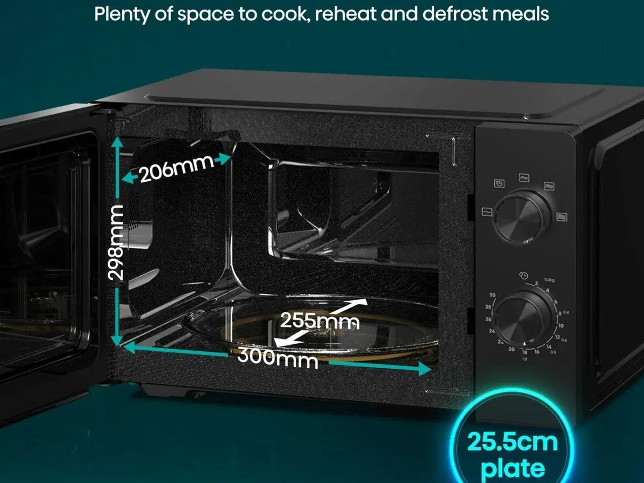 Billede 15 - Mikrobølgeovn Hisense H20MOBP1HI 20 L - Sort, 700 W