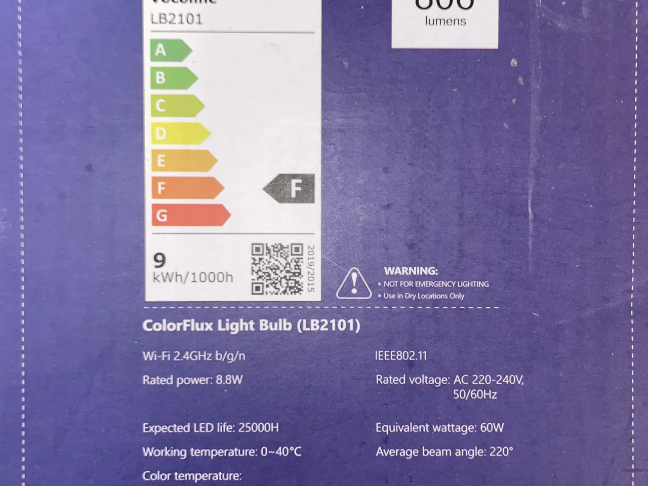 Billede 3 - LED pære farve med WiFi 10 stk.