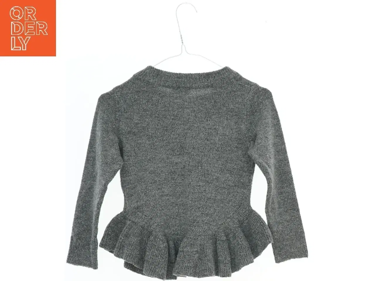 Billede 2 - Grå striktrøje med flæsedetaljer fra Name It (str. 116)