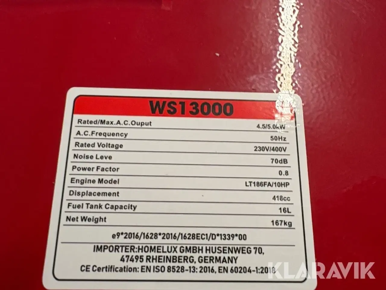 Billede 10 - Generator Walter Stahl WS13000