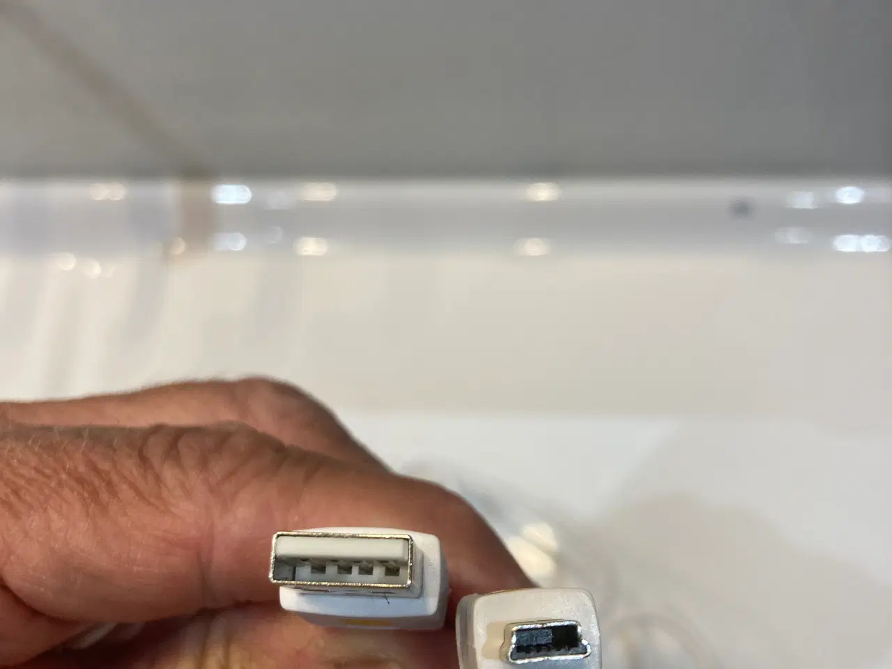 Billede 2 - Lampe ladekabel med USB-A og USB Mini B stik