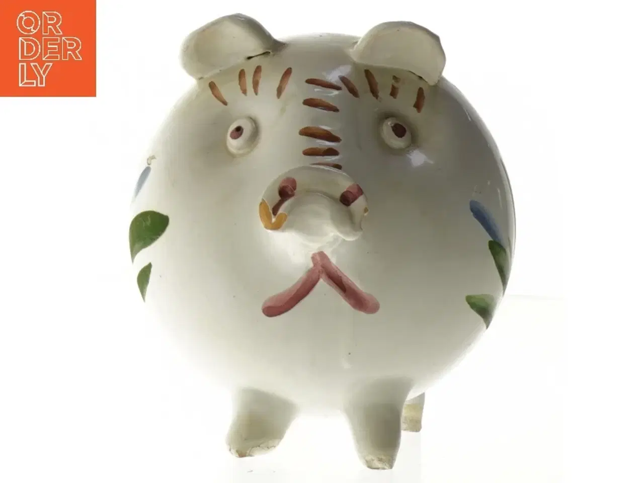 Billede 1 - Keramik sparegris med blomstermønster