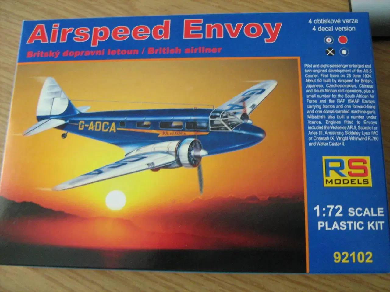 Billede 1 - RS Models Airspeed Envoy 1/72