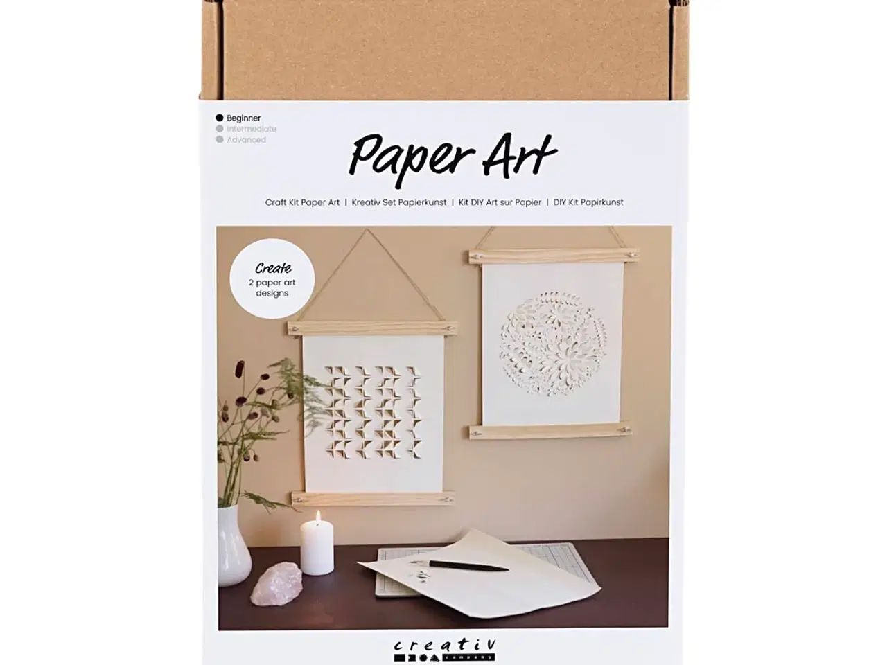 Billede 1 - DIY Kit Papirkunst, Papir til ophæng, off white, 1 pk.