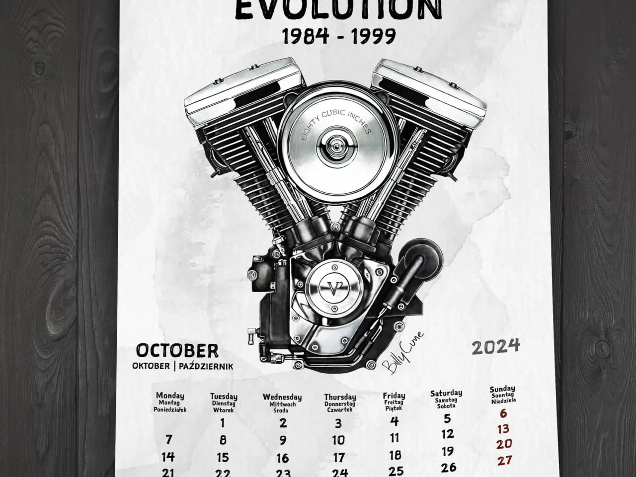 Billede 3 - 2024 kalender med Harley-Davidson
