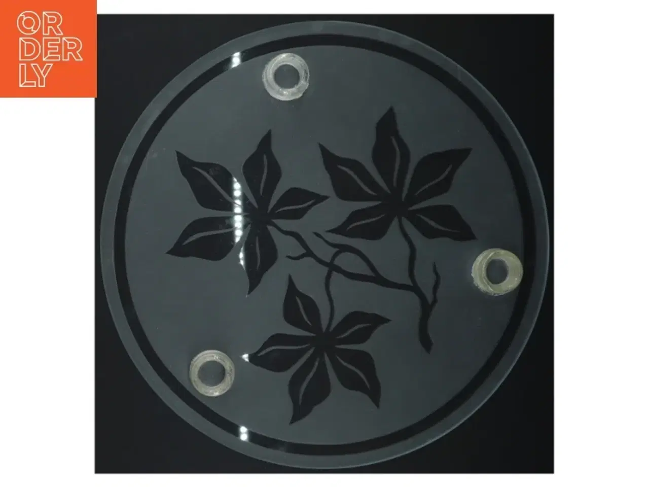 Billede 3 - Glas lagkagefad med blade design (str. Ø. 30 cm)