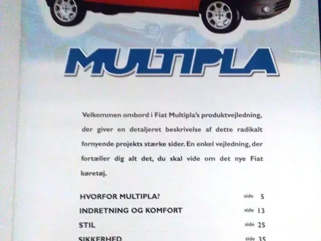 Billede 3 - Fiat Multipla Produktvejledning.