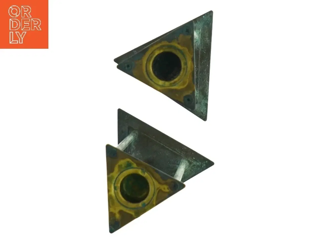 Billede 4 - Metallysestager i trekantet design (str. 20x10 cm)