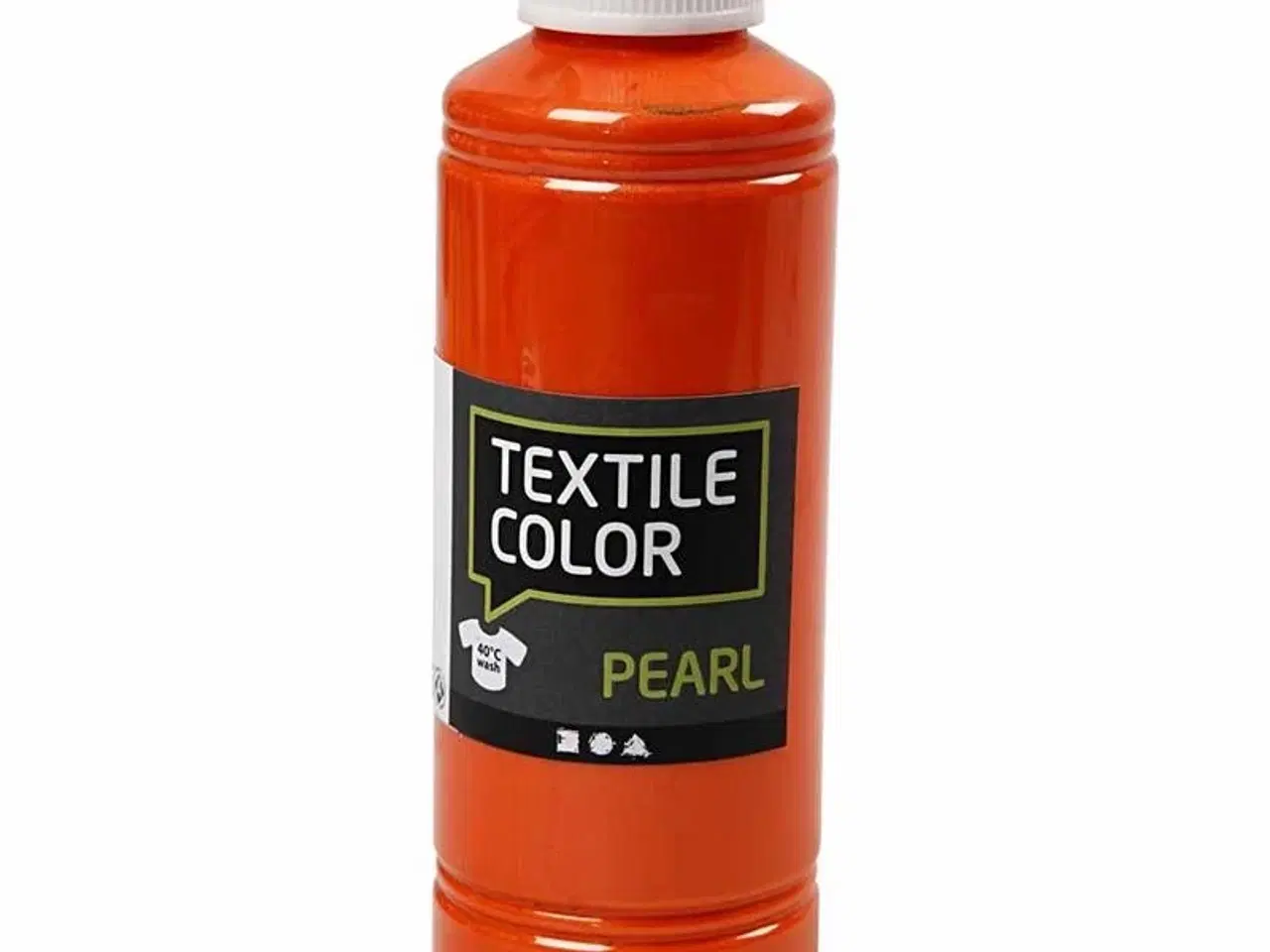 Billede 1 - Perlemor Orange Tekstilmaling 250ml - Dækkende & Holdbar