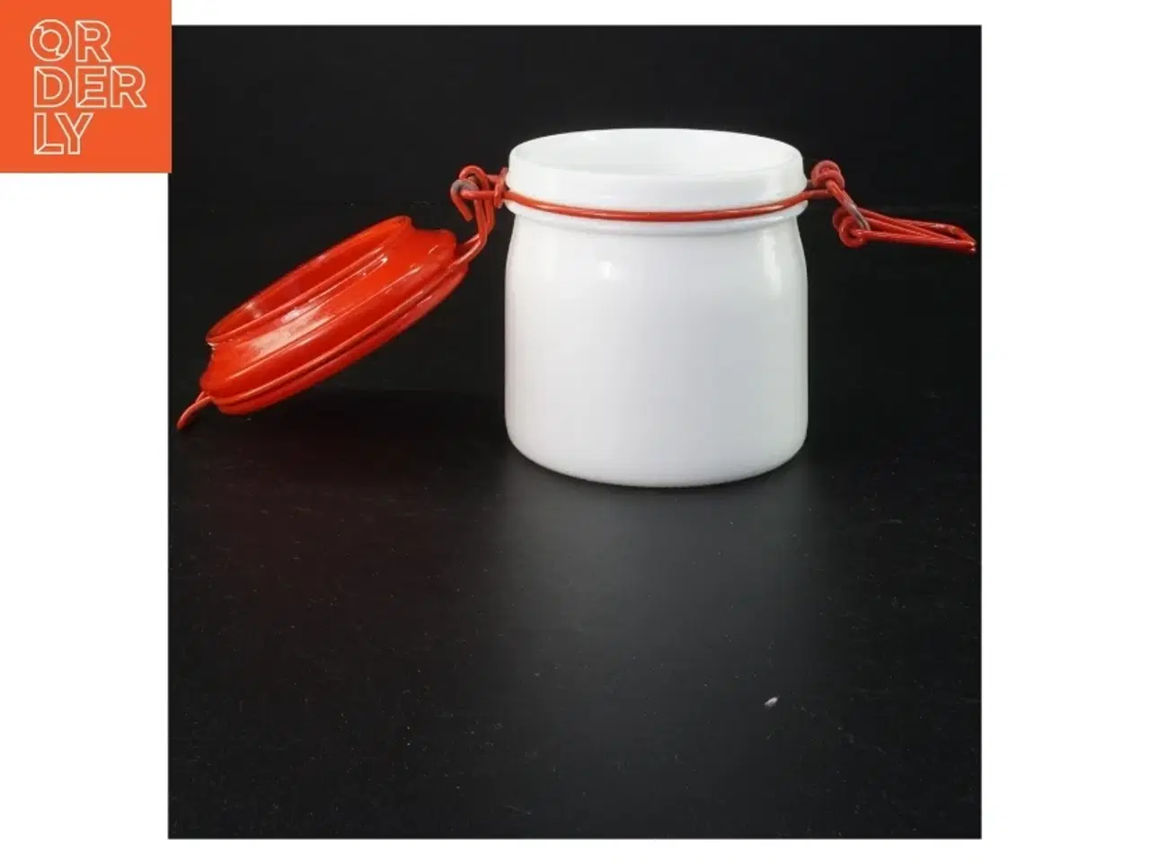 Billede 4 - Emailleret beholder med låg (str. 15 x ø 9 cm 11 x ø 9 cm)