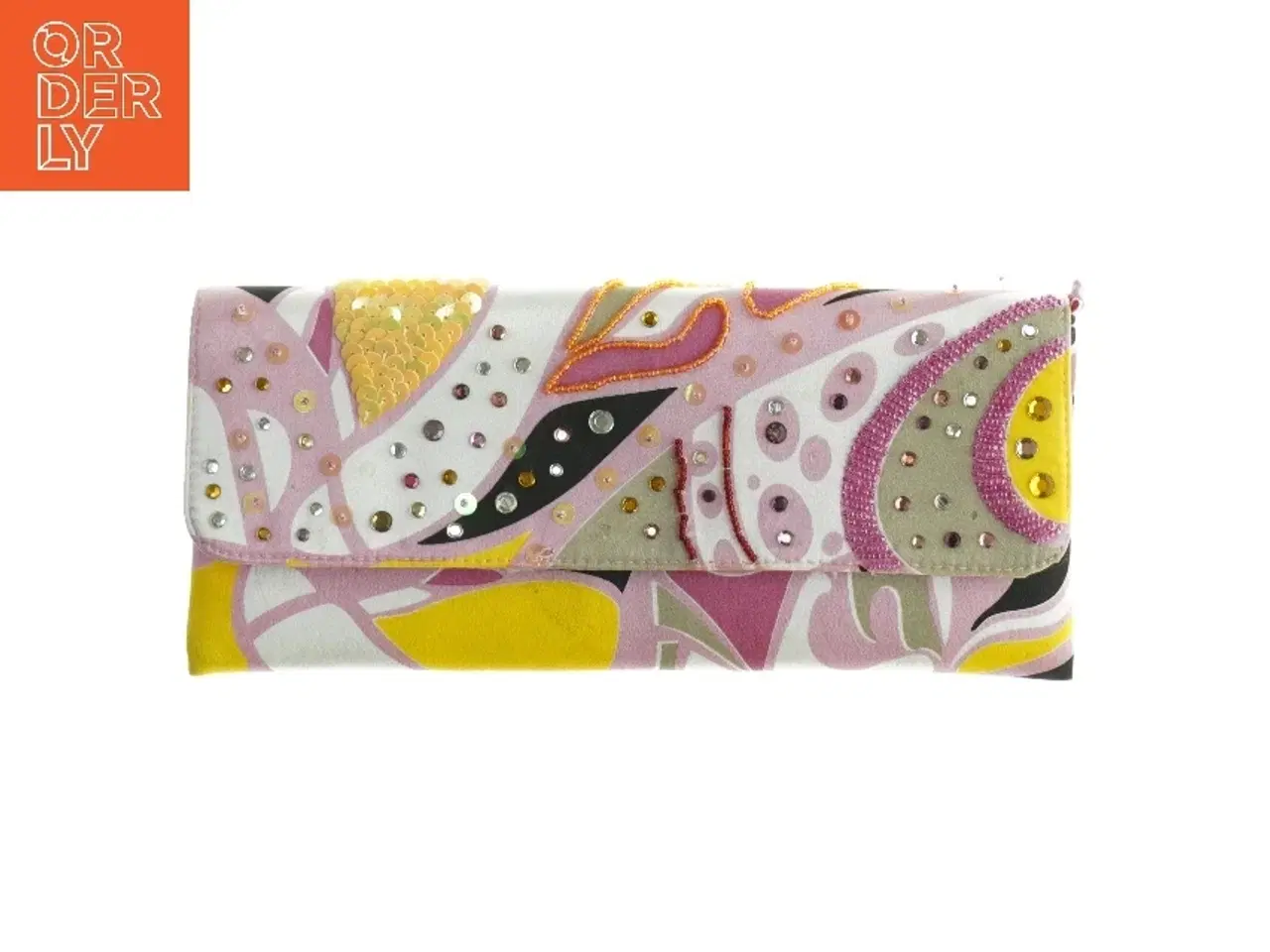 Billede 4 - Broderet pung med perler (str. 26 x 12 cm)