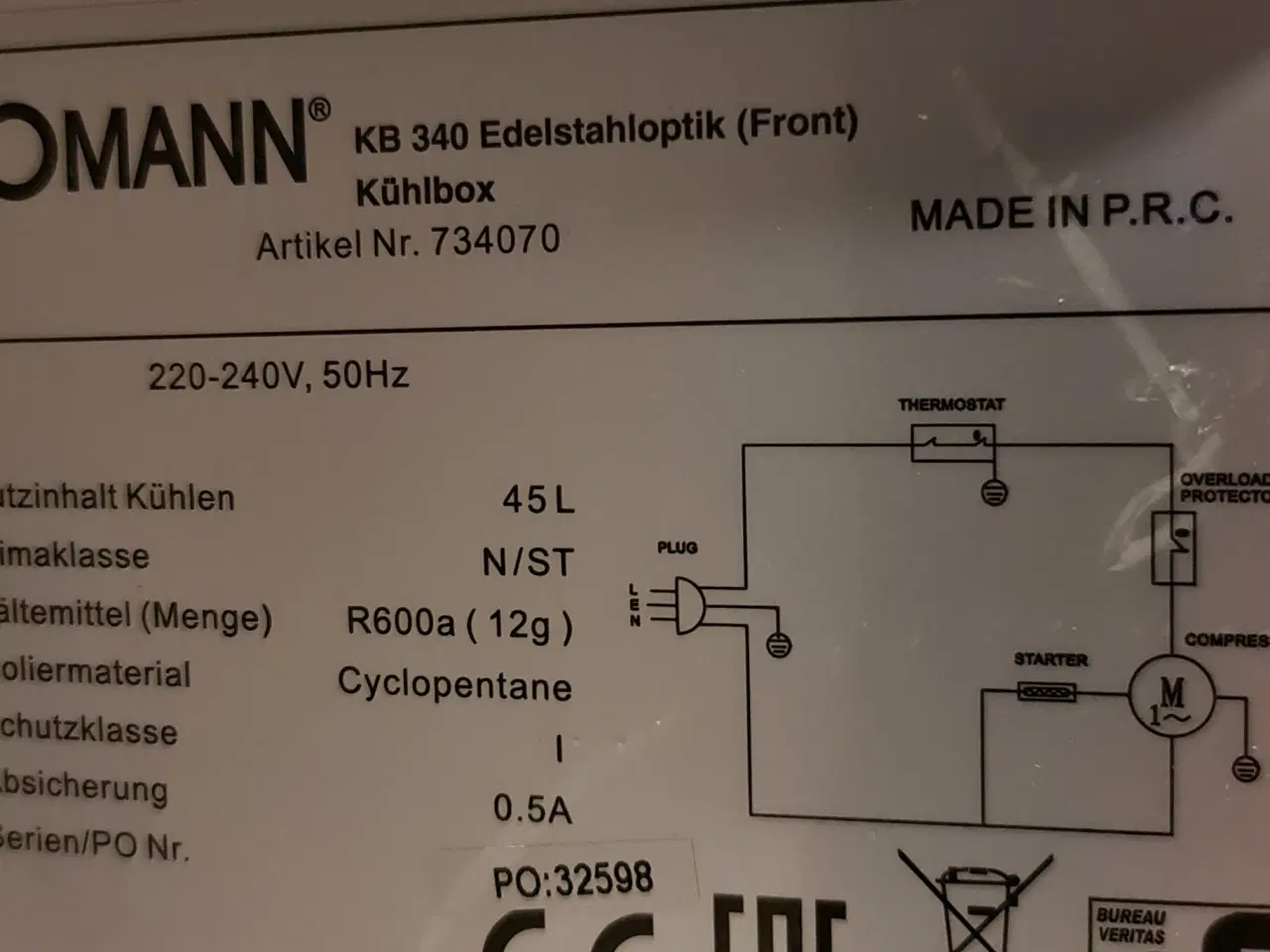 Billede 4 - BOMANN KB340 - 45 liters køleskab.