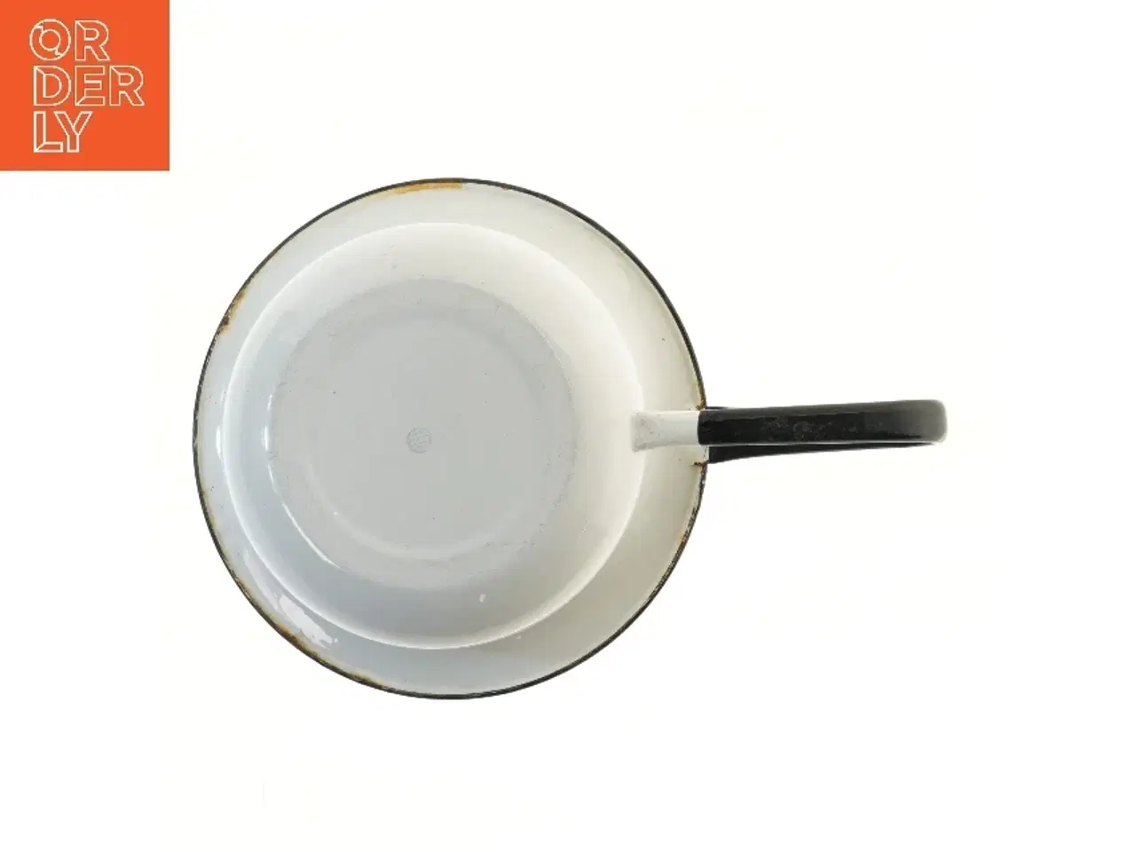 Billede 2 - Hvid emalje spand med sort hank (str. Ø 28 cm)