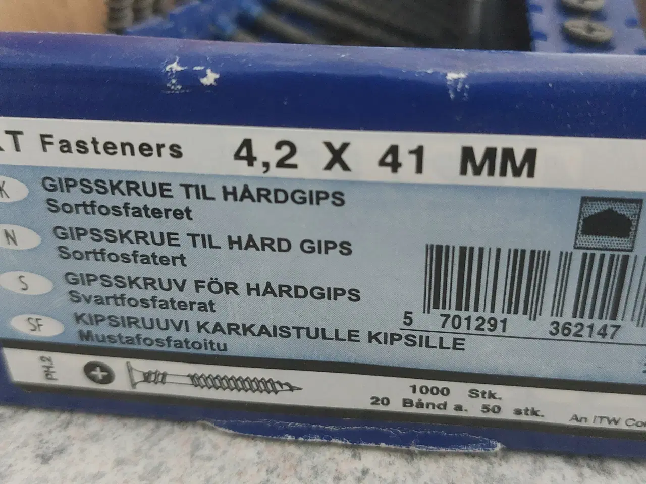 Billede 1 - Gipsplade skruer til stål og træ