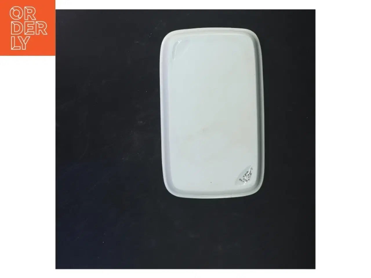 Billede 3 - Rektangulært porcelænsfad med bladmotiv fra B&G (str. 24x15 cm)