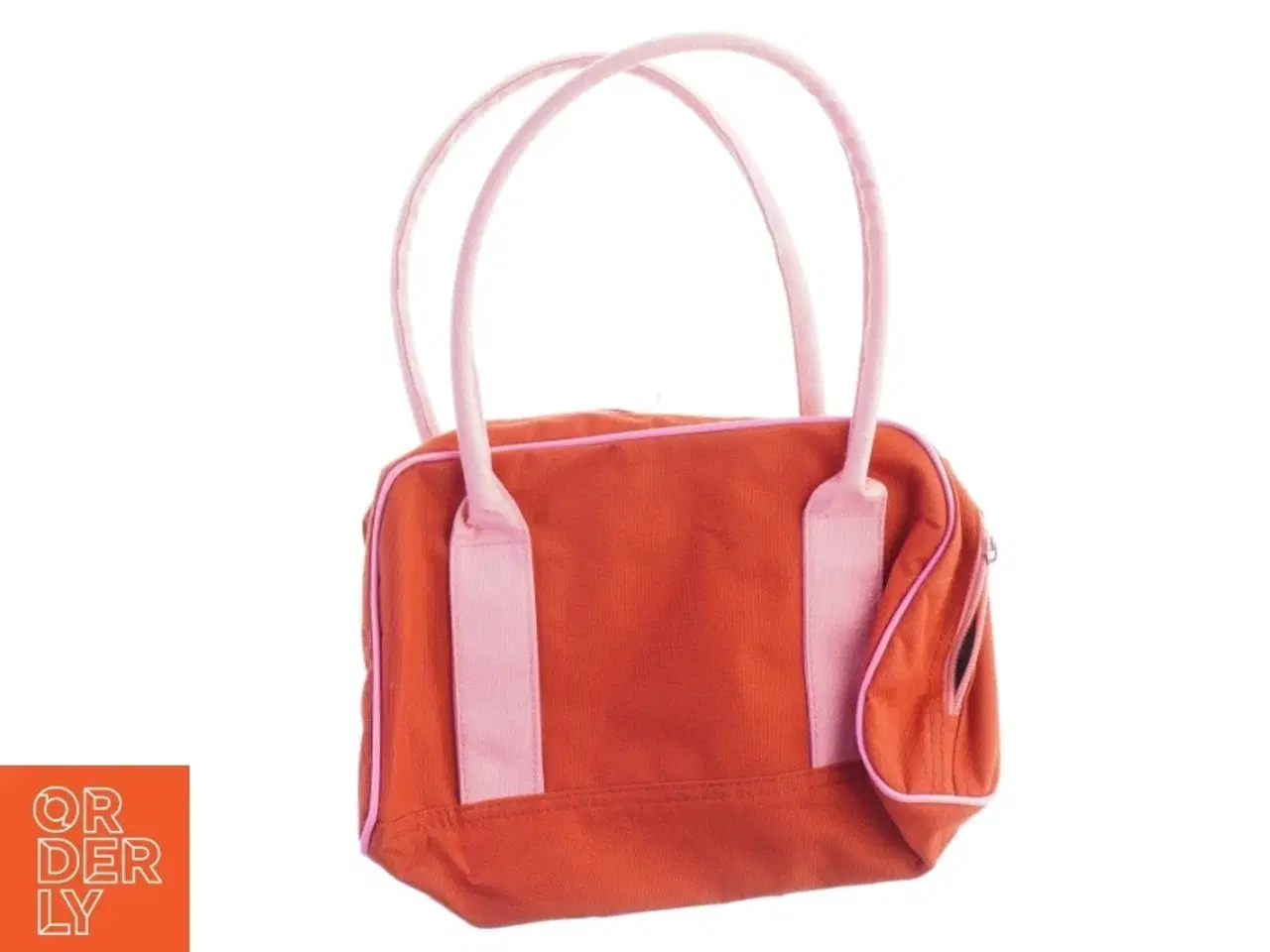 Billede 3 - Dameshåndtaske i orange og pink (str. 29 x 20 x 9 cm)