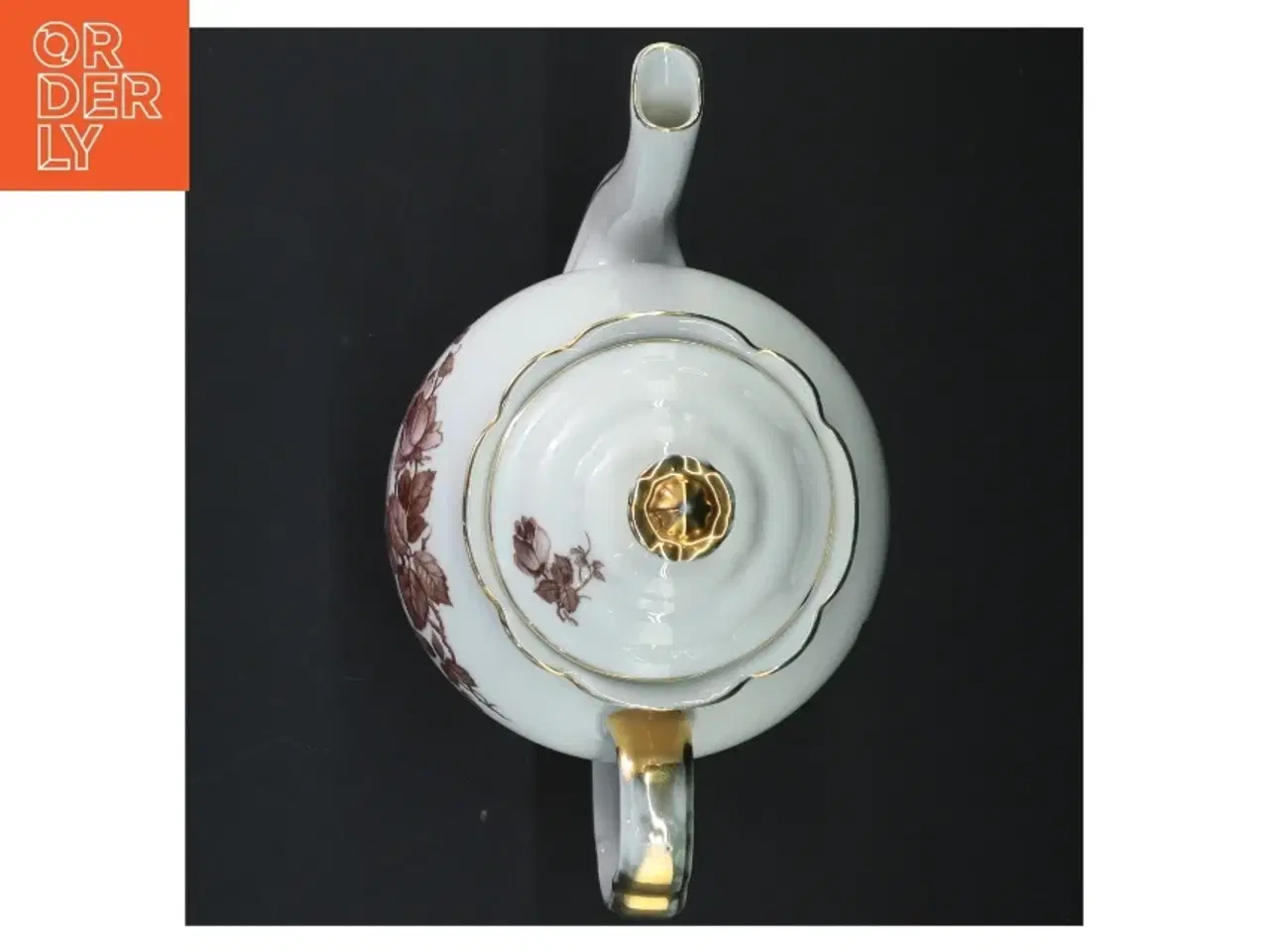 Billede 3 - Porcelænstepotte med blomstermotiv (str. 23 cm)