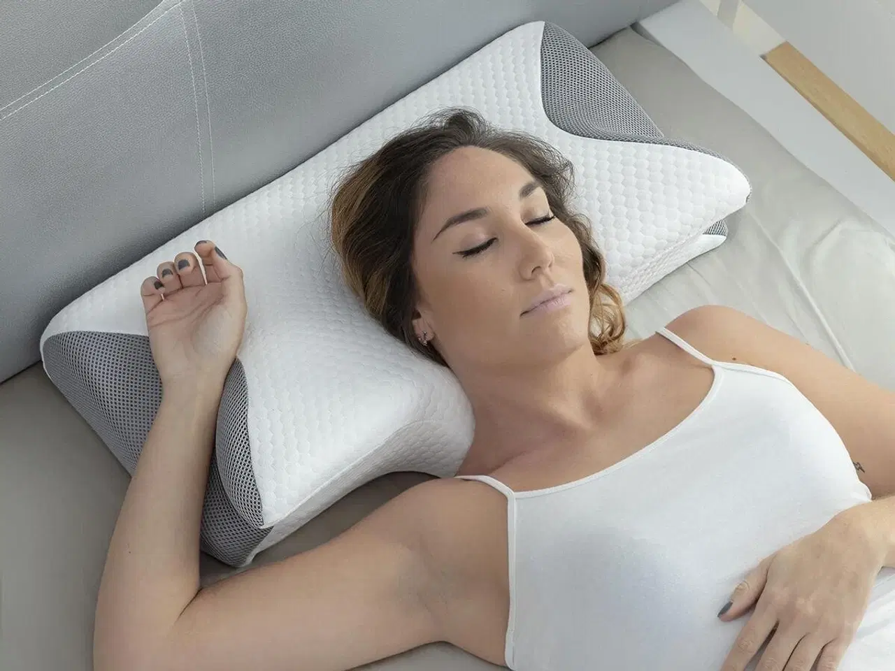Billede 7 - Nakkepude med memory foam - Conforti (hvid/grå)
