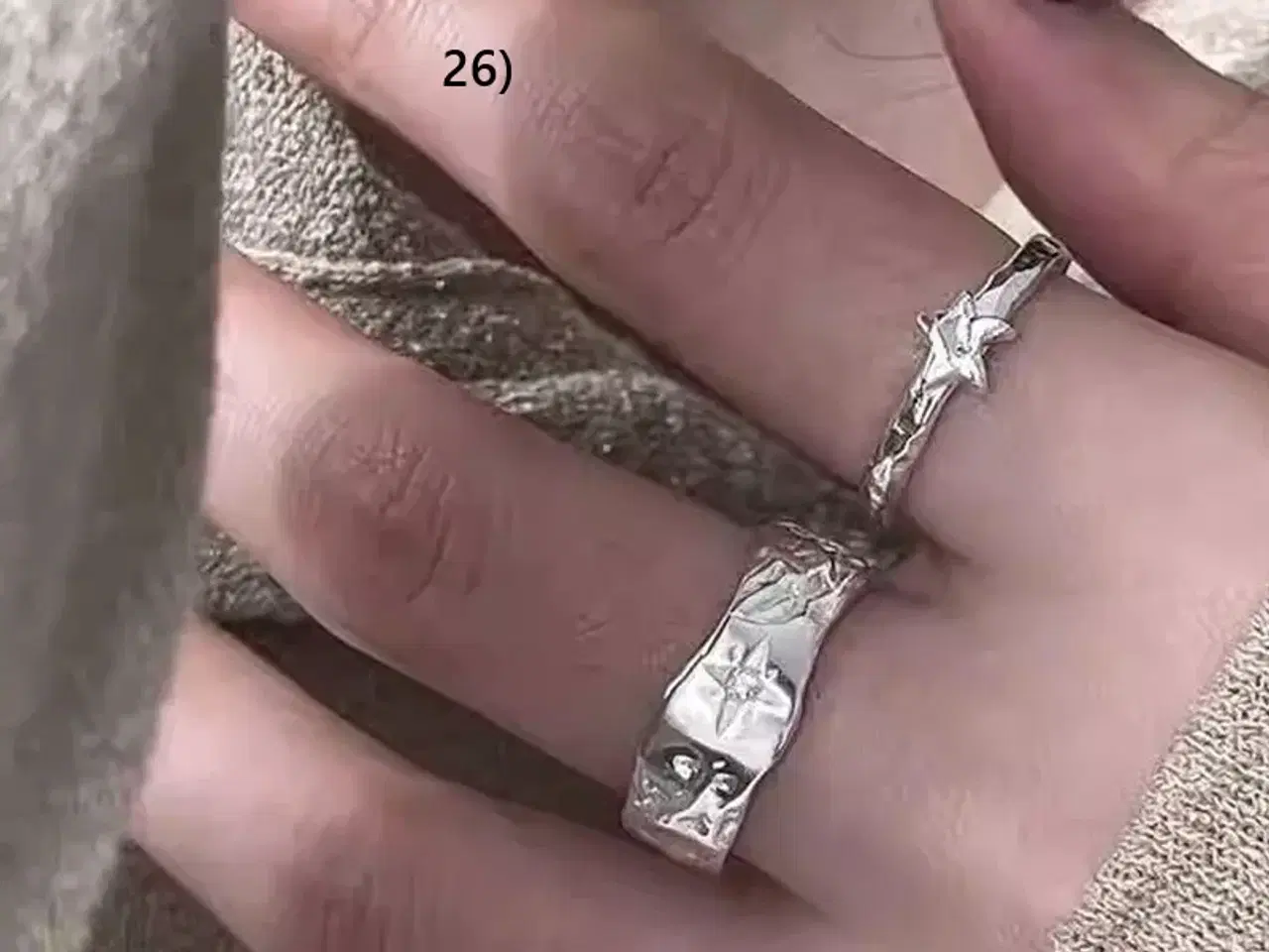 Billede 1 - * Sterlingsølv; Smuk sæt fingerringe