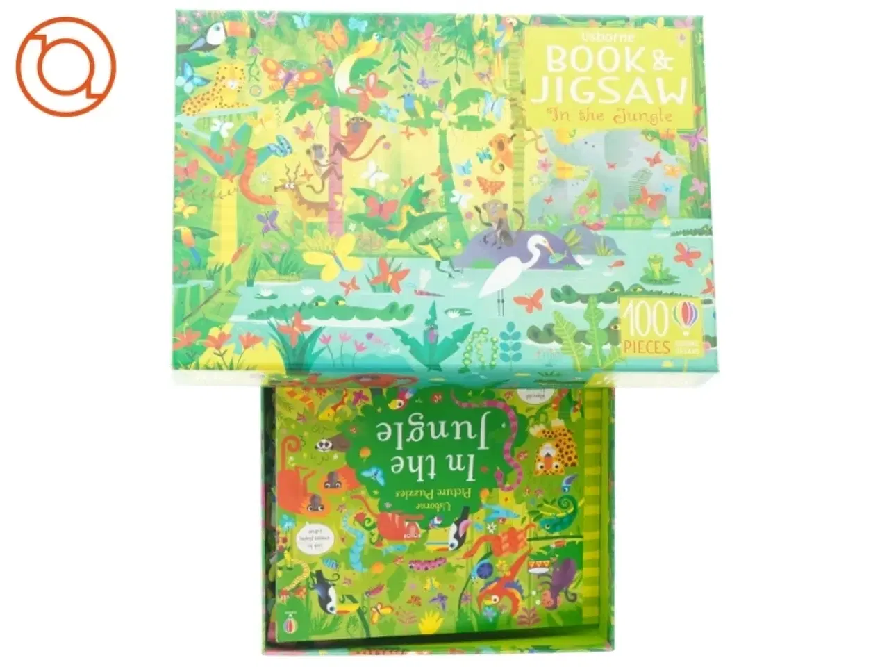 Billede 2 - Book and Jigsaw in the jungle Puslespil fra Usborne (str. 100 Brikker)