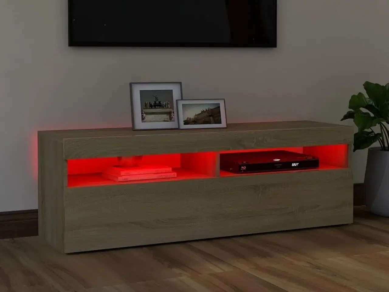 Billede 3 - TV bord i Sonoma eg med led lys. Helt ny