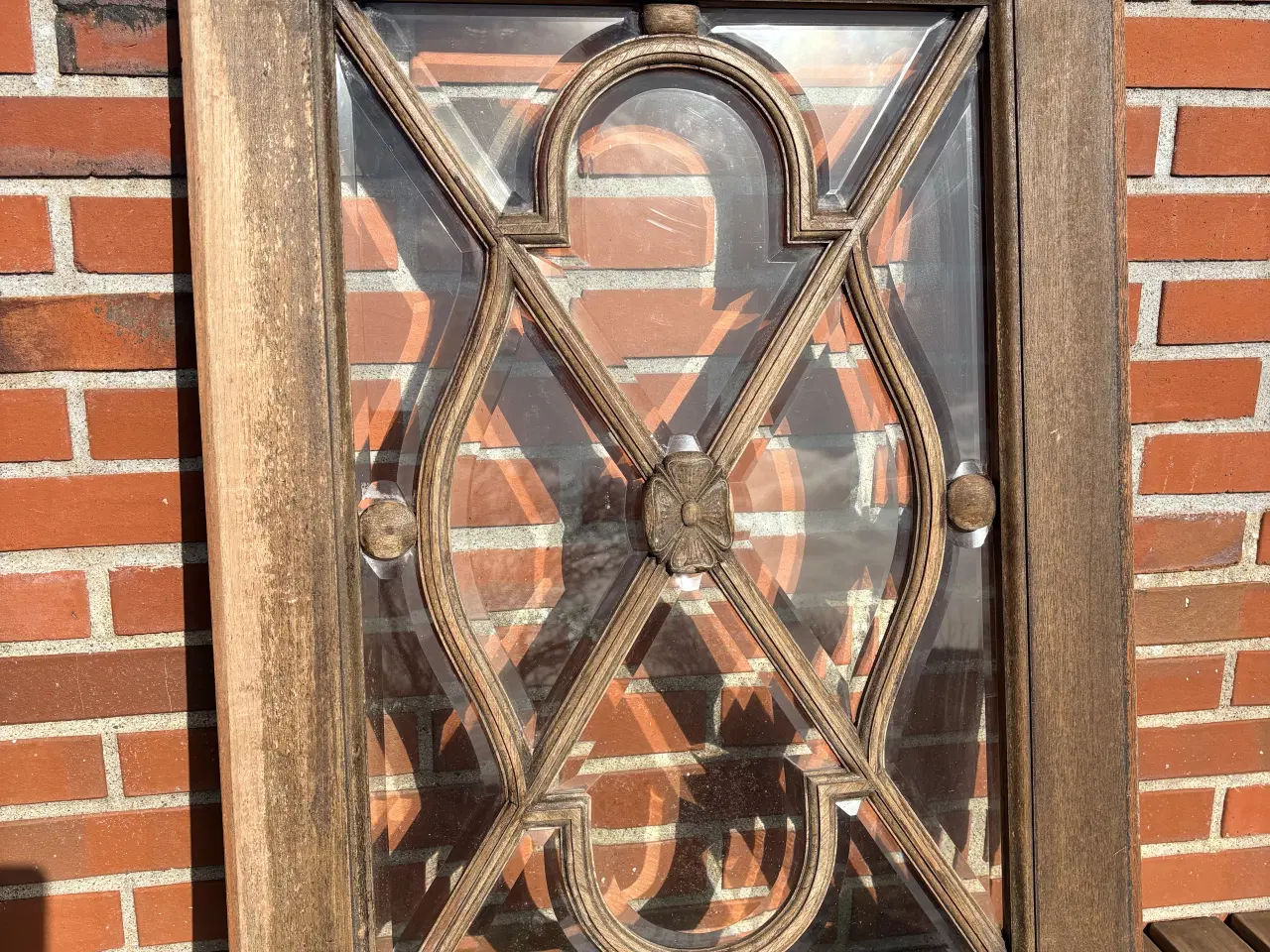 Billede 3 - Unik antik egelåge med fasetslebet glas – 92x66 cm